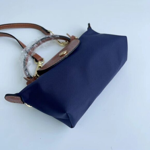NWT Longchamp Original Navy Mini Purse Women's Canvas Crossbody Bags Blue - Picture 2 of 6